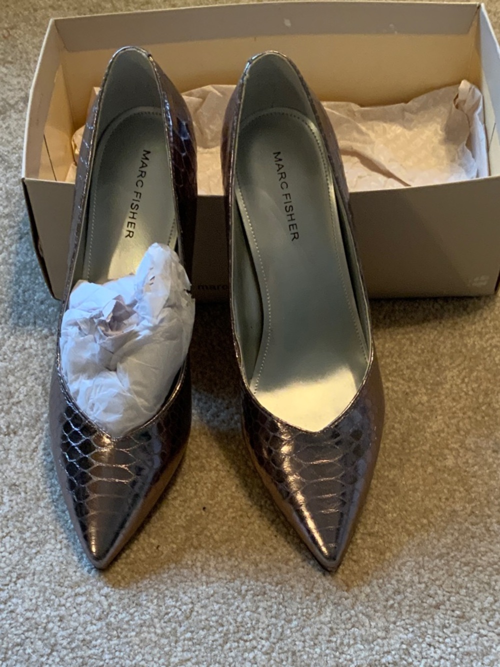 Marc Fisher Metallic Bronze Pointed-Toe Pumps
